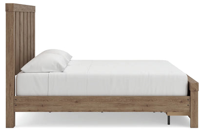 Oliandon - King Panel Storage Bed - Light Brown