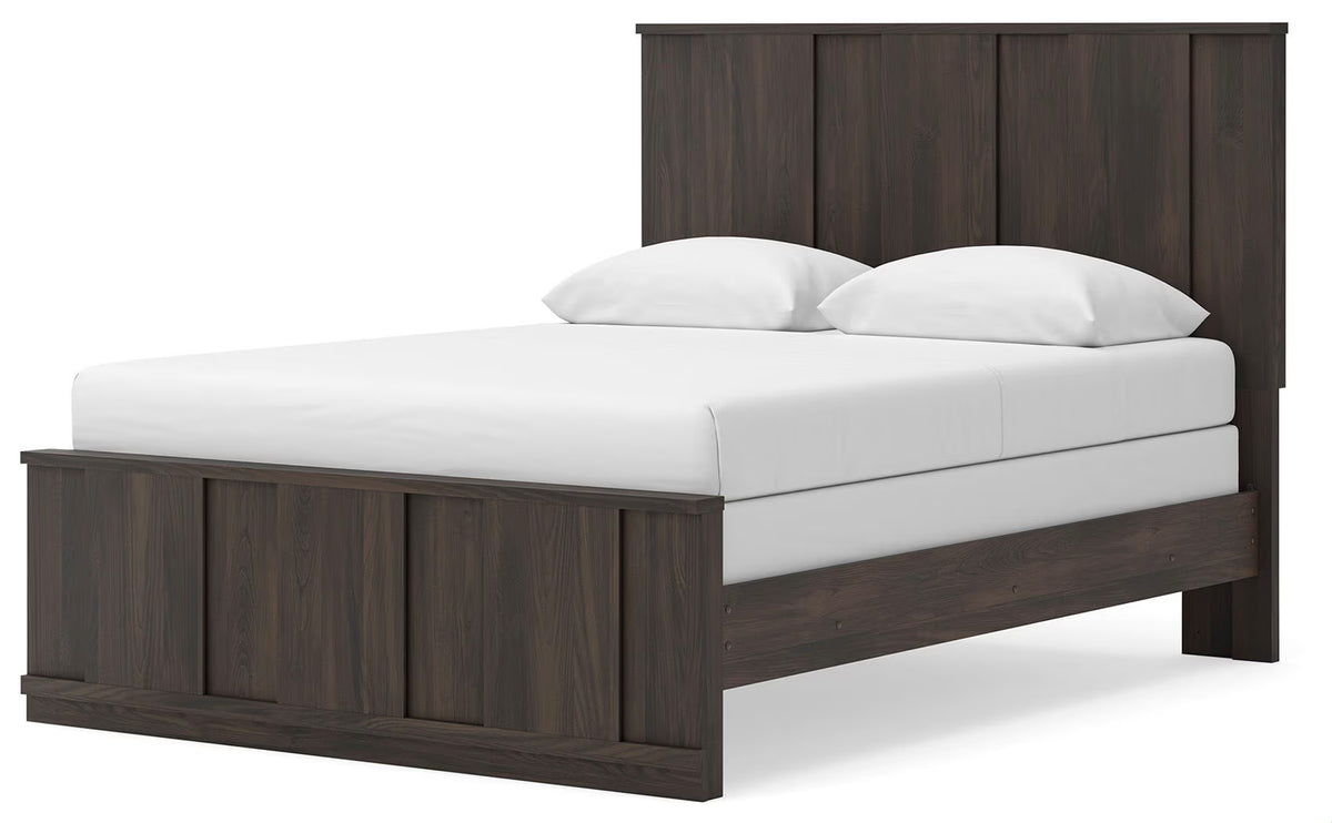 Shaehartin - Queen Panel Bed - Dark Brown