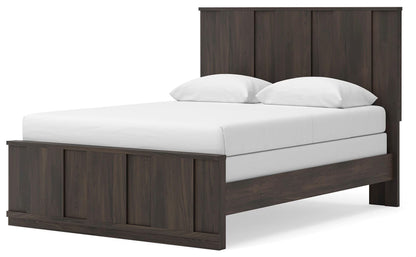 Shaehartin - Queen Panel Bed - Dark Brown
