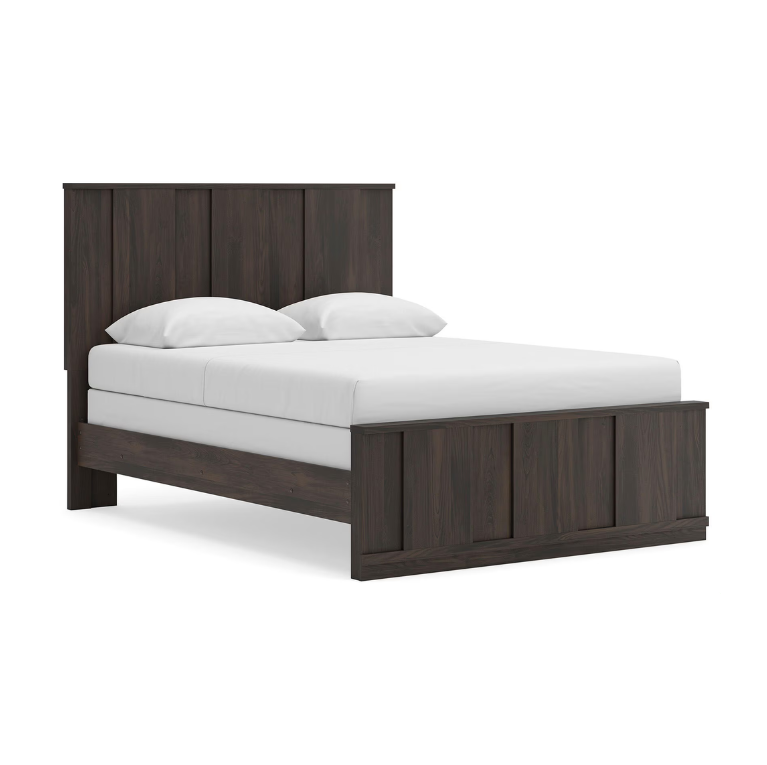 Shaehartin - Queen Panel Bed - Dark Brown