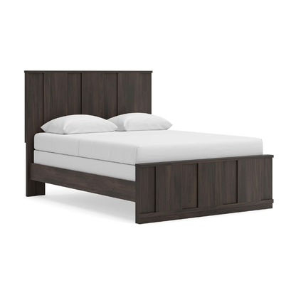 Shaehartin - Queen Panel Bed - Dark Brown