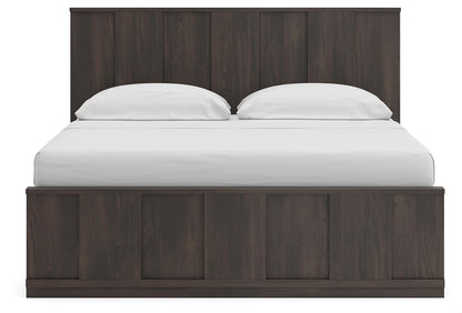 Shaehartin - King Panel Bed - Dark Brown