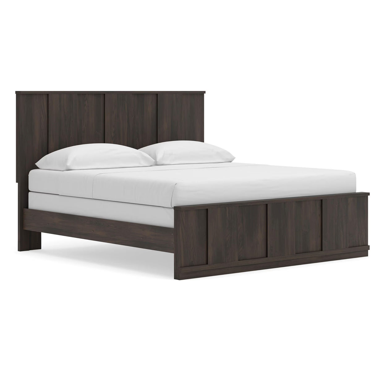 Shaehartin - King Panel Bed - Dark Brown