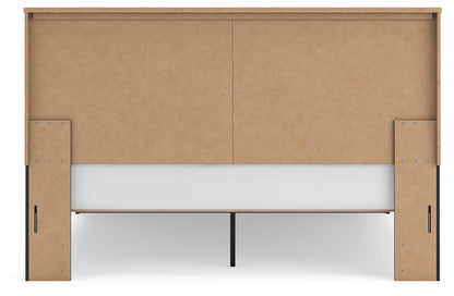 Shaehartin - King Panel Platform Bed - Dark Brown