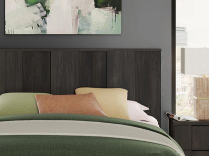 Shaehartin - King Panel Platform Bed - Dark Brown