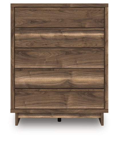 Chirason - Brown - Five Drawer Wide Chest