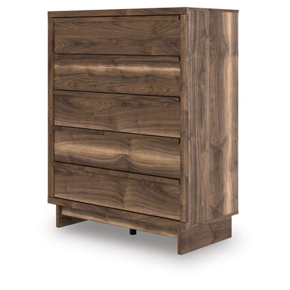 Chirason - Brown - Five Drawer Wide Chest