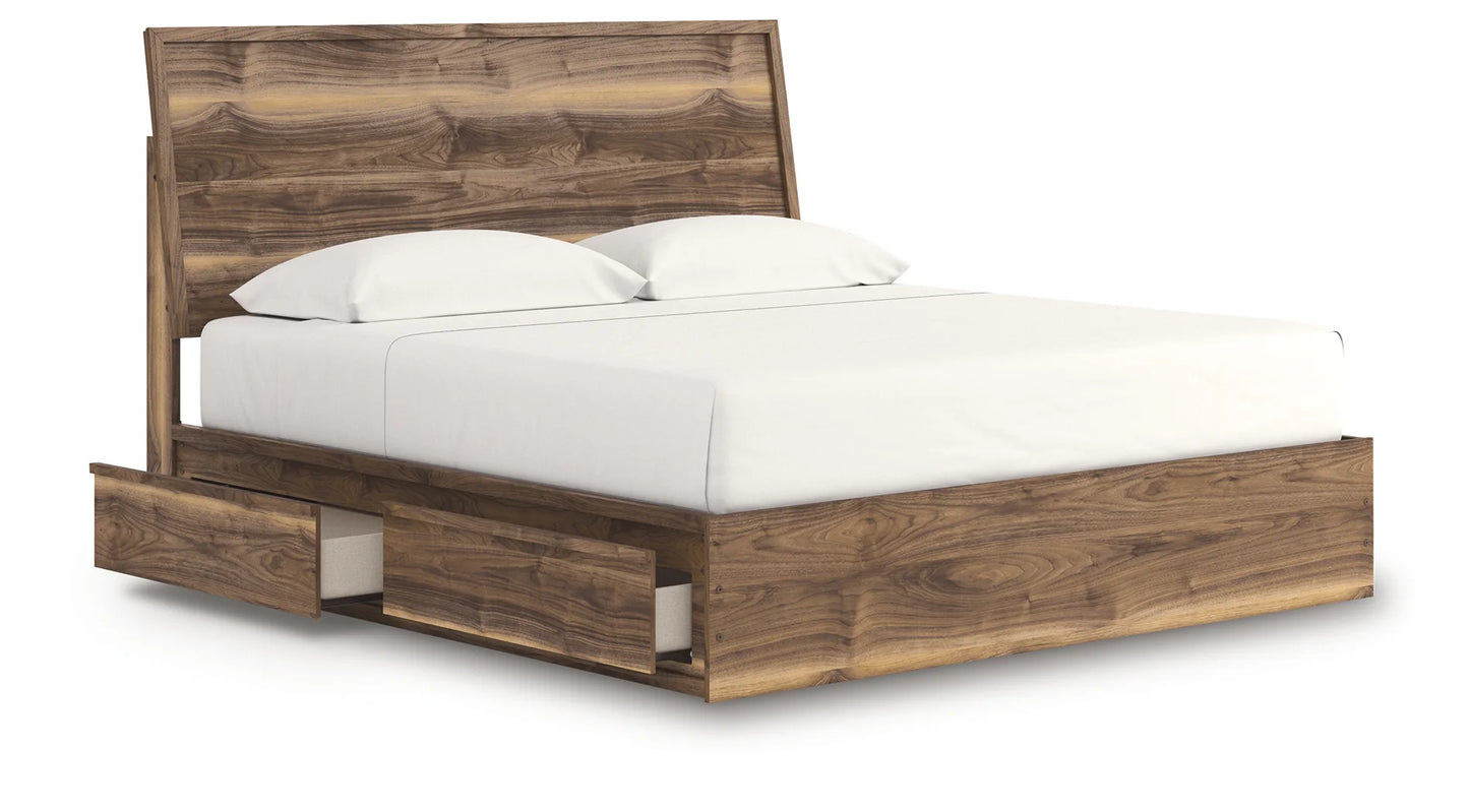 Chirason - King Panel Bed With Storage - Brown
