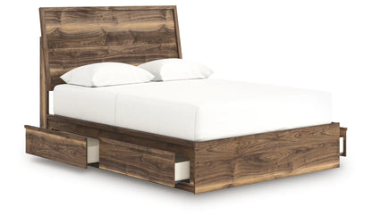 Chirason - Queen Panel Bed With Storage - Brown