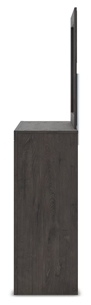 Fraluna - Charcoal - Dresser And Mirror