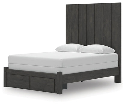 Fraluna - Charcoal - Queen Panel Storage Bed