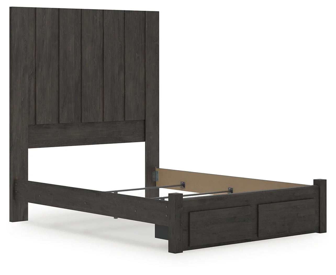 Fraluna - Charcoal - Queen Panel Storage Bed