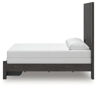 Fraluna - Charcoal - Queen Panel Storage Bed