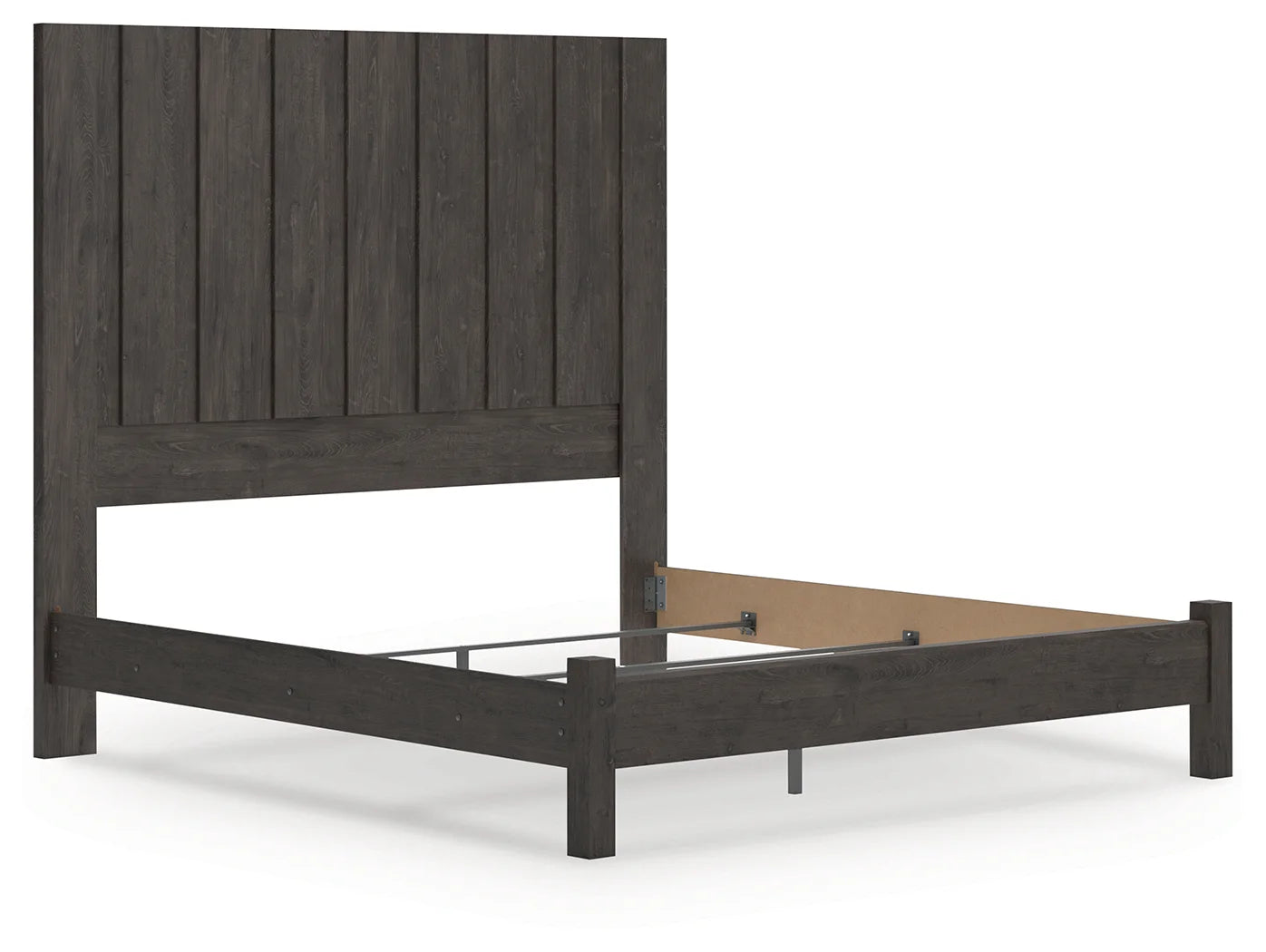 Fraluna - Charcoal - King Panel Bed