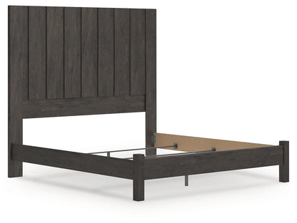Fraluna - Charcoal - King Panel Bed
