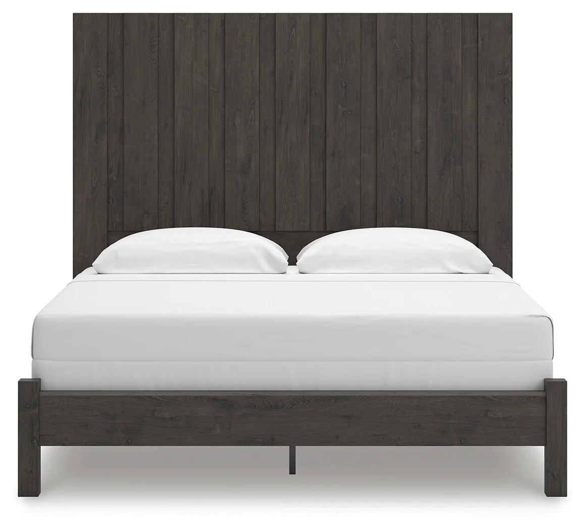 Fraluna - Charcoal - King Panel Bed