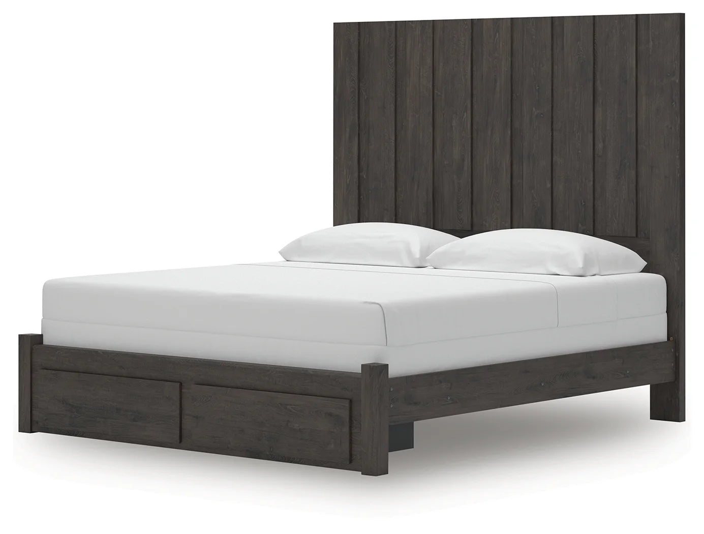 Fraluna - Charcoal - King Panel Storage Bed