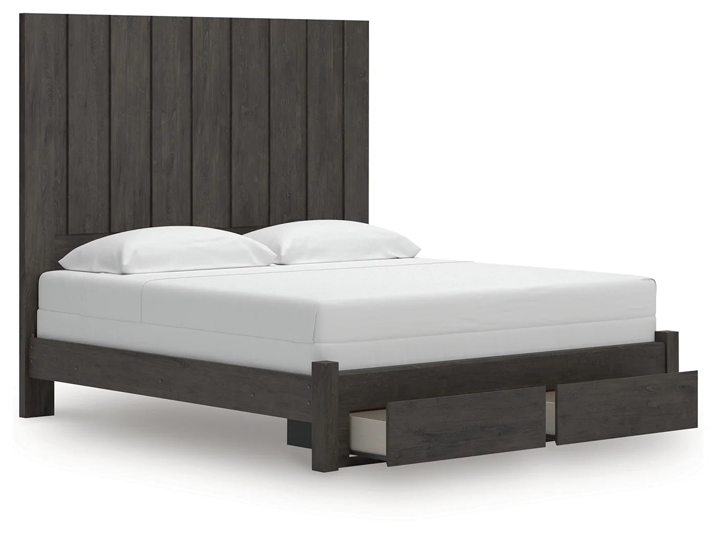 Fraluna - Charcoal - King Panel Storage Bed