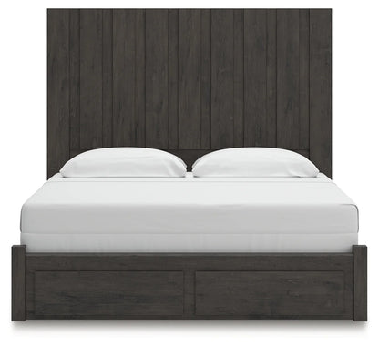 Fraluna - Charcoal - King Panel Storage Bed