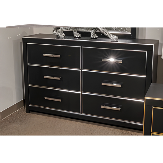 Zuraleus - Black - Six Drawer Dresser
