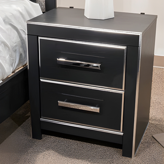 Zuraleus - Black - Two Drawer Night Stand