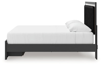 Zuraleus - King Upholstered Panel Platform Storage Bed - Black