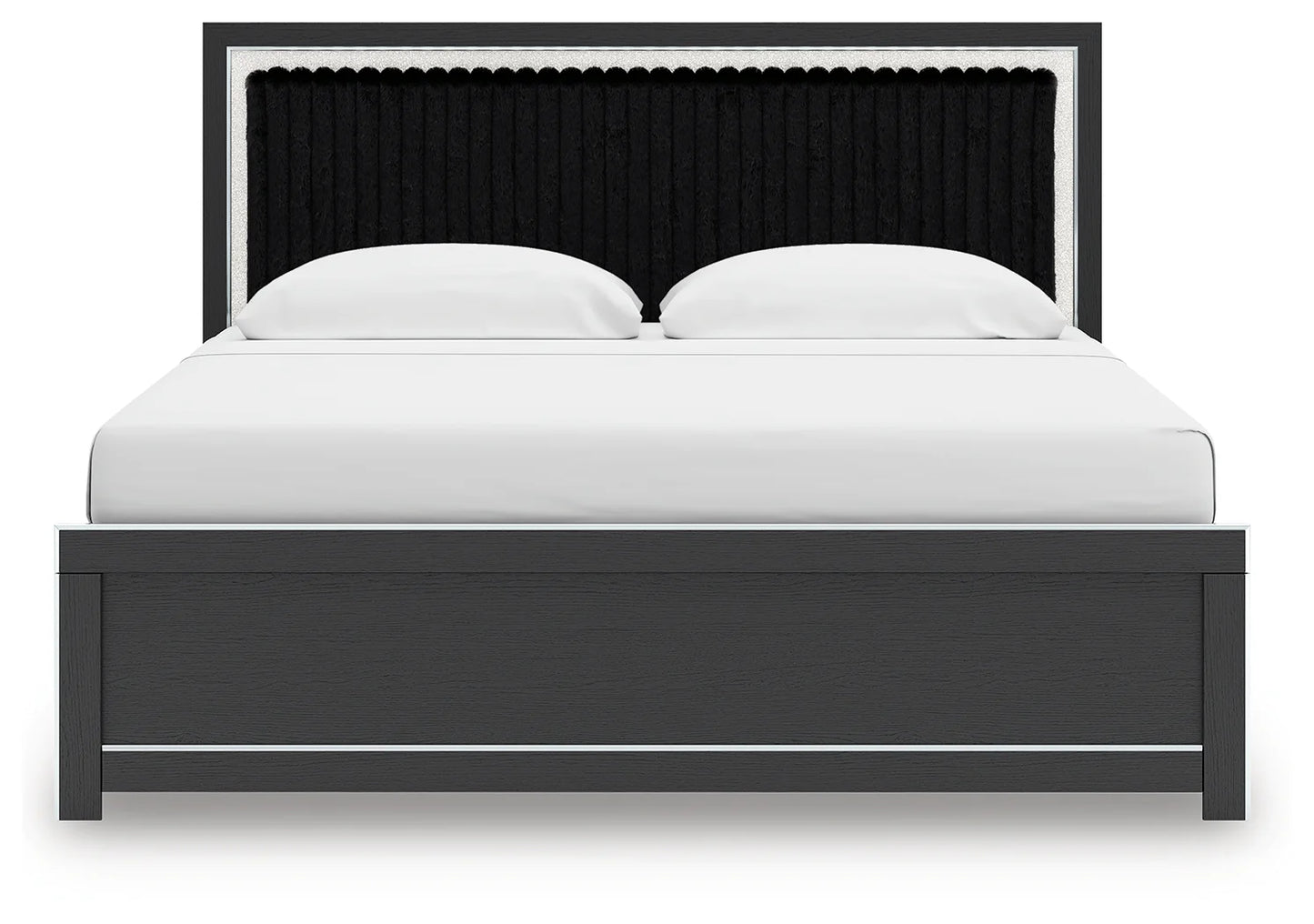 Zuraleus - King Upholstered Panel Bed - Black