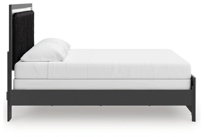 Zuraleus - King Upholstered Panel Bed - Black
