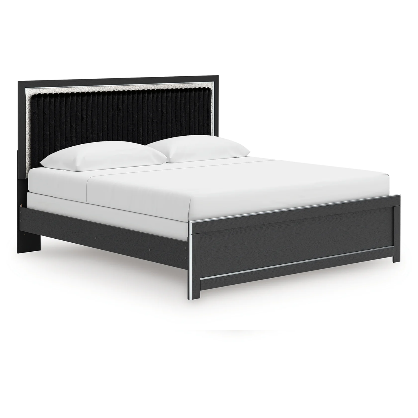 Zuraleus - King Upholstered Panel Bed - Black