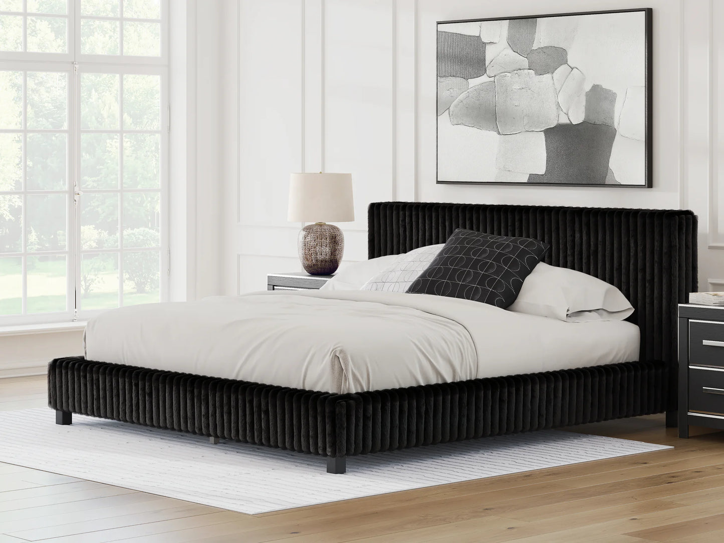 Zuraleus - King Upholstered Bed - Black