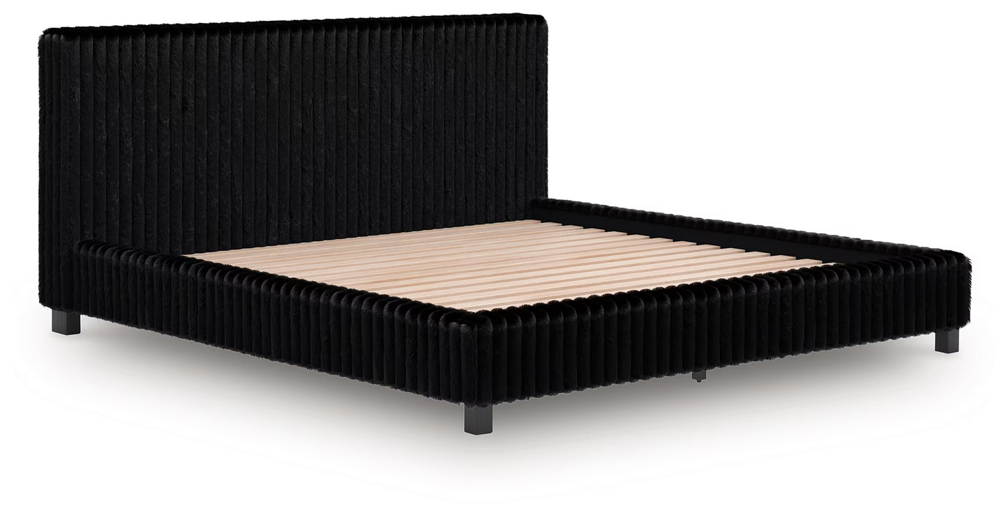 Zuraleus - King Upholstered Bed - Black