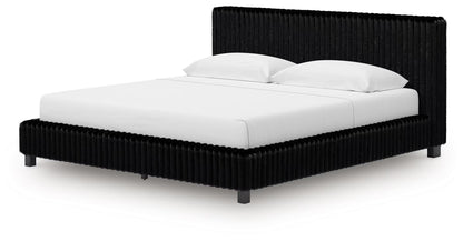 Zuraleus - King Upholstered Bed - Black