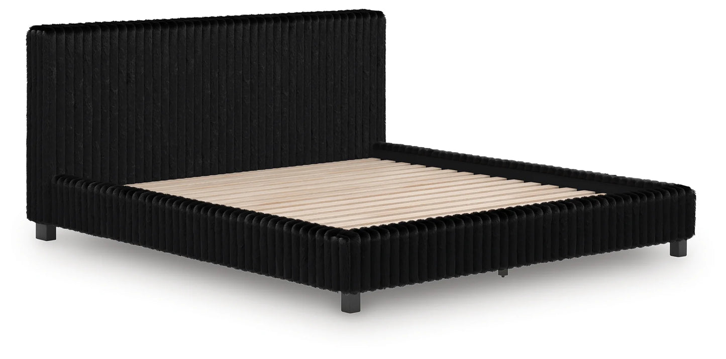 Zuraleus - California King Upholstered Bed - Black