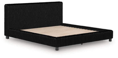Zuraleus - California King Upholstered Bed - Black