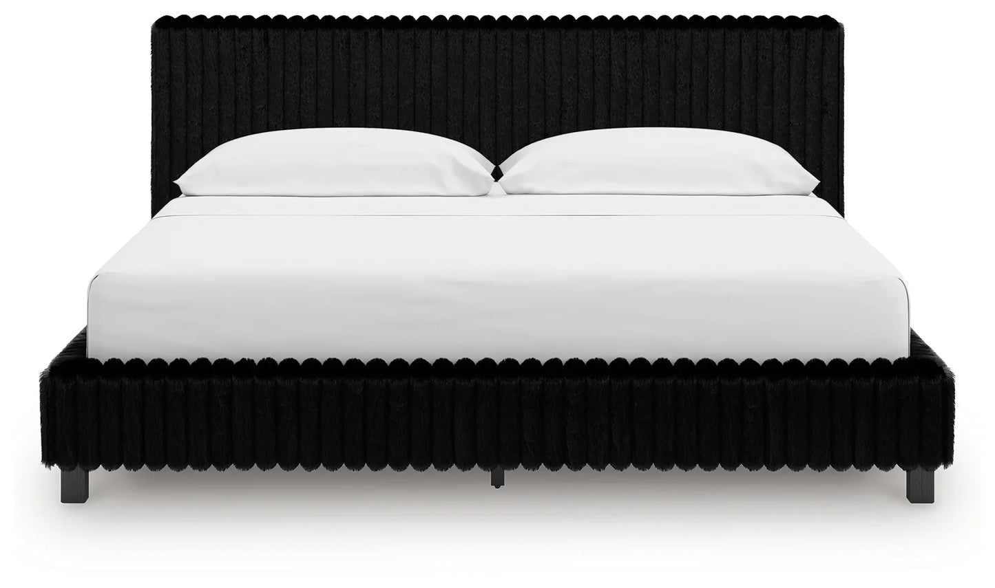 Zuraleus - California King Upholstered Bed - Black