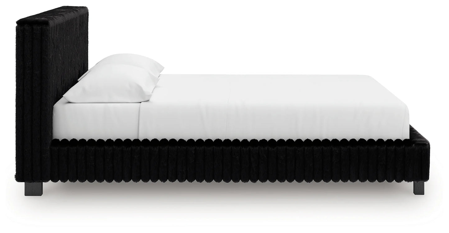 Zuraleus - California King Upholstered Bed - Black