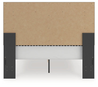 Zuraleus - Queen Upholstered Panel Platform Storage Bed - Black