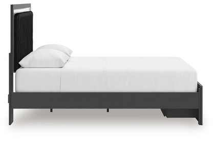 Zuraleus - Queen Upholstered Panel Platform Storage Bed - Black