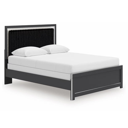 Zuraleus - Queen Upholstered Panel Bed - Black