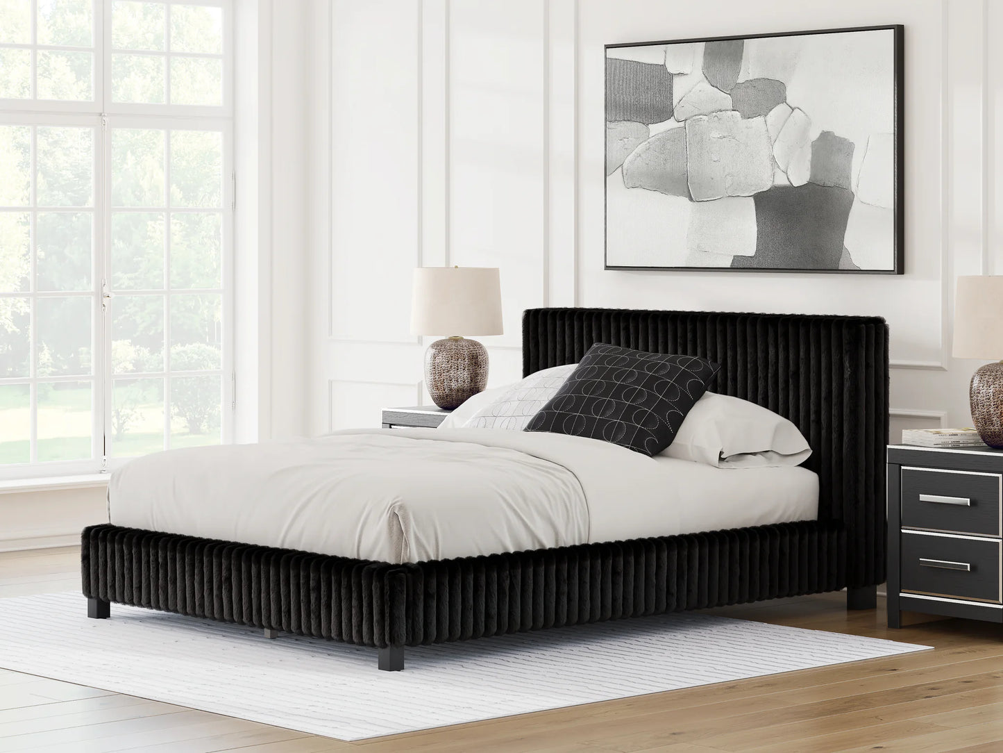 Zuraleus - Queen Upholstered Bed - Black