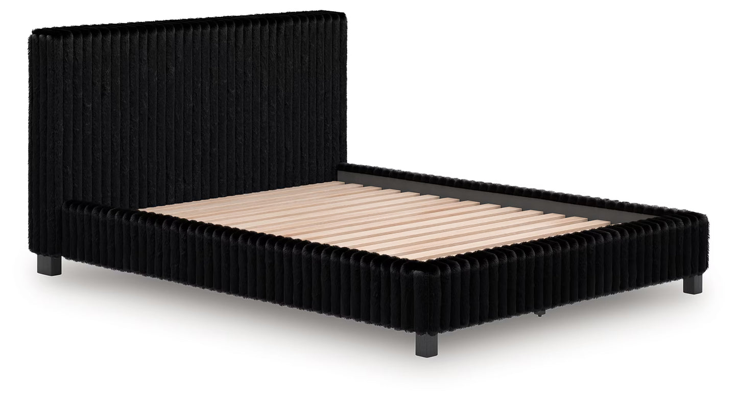 Zuraleus - Queen Upholstered Bed - Black