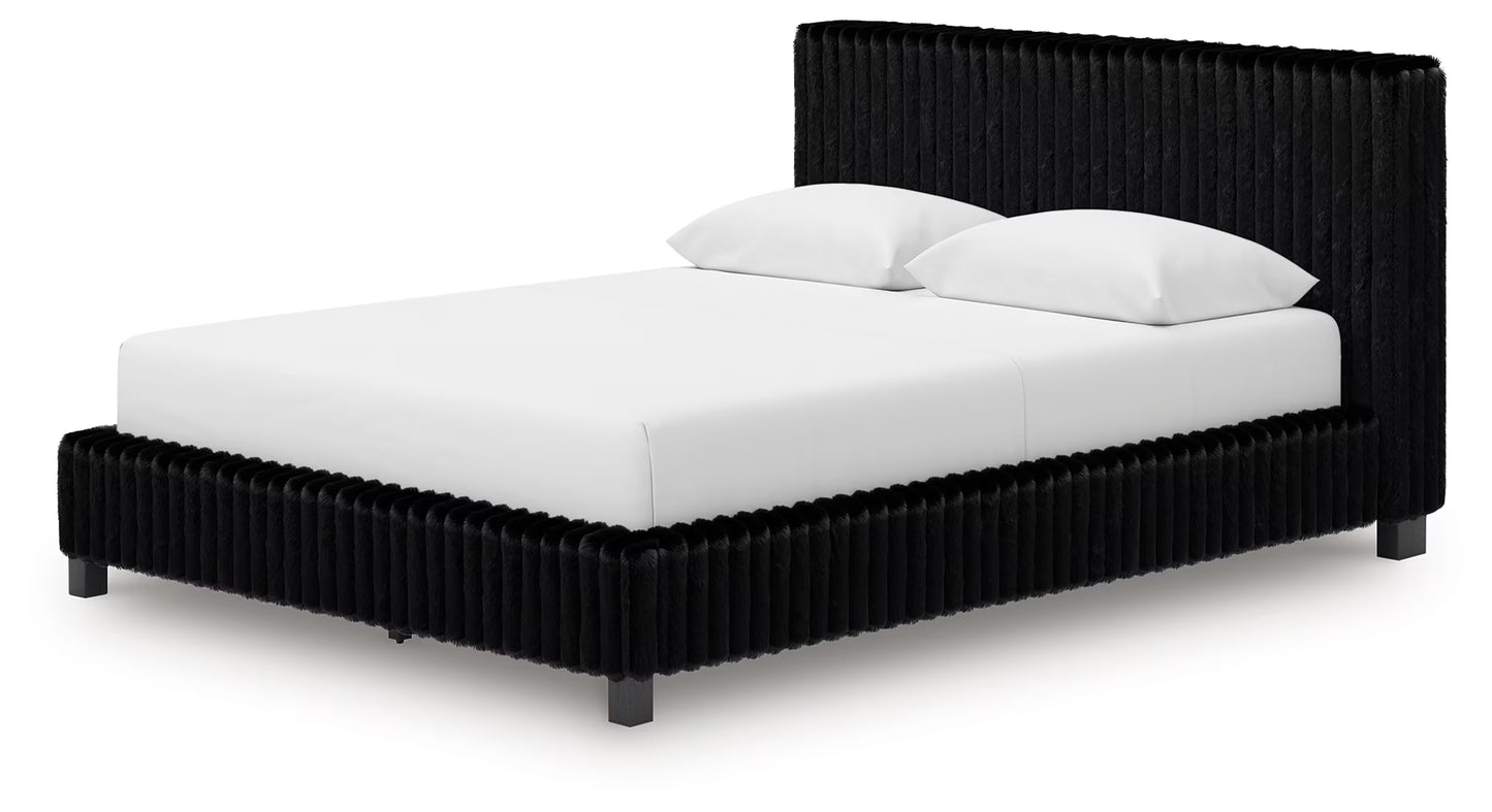 Zuraleus - Queen Upholstered Bed - Black