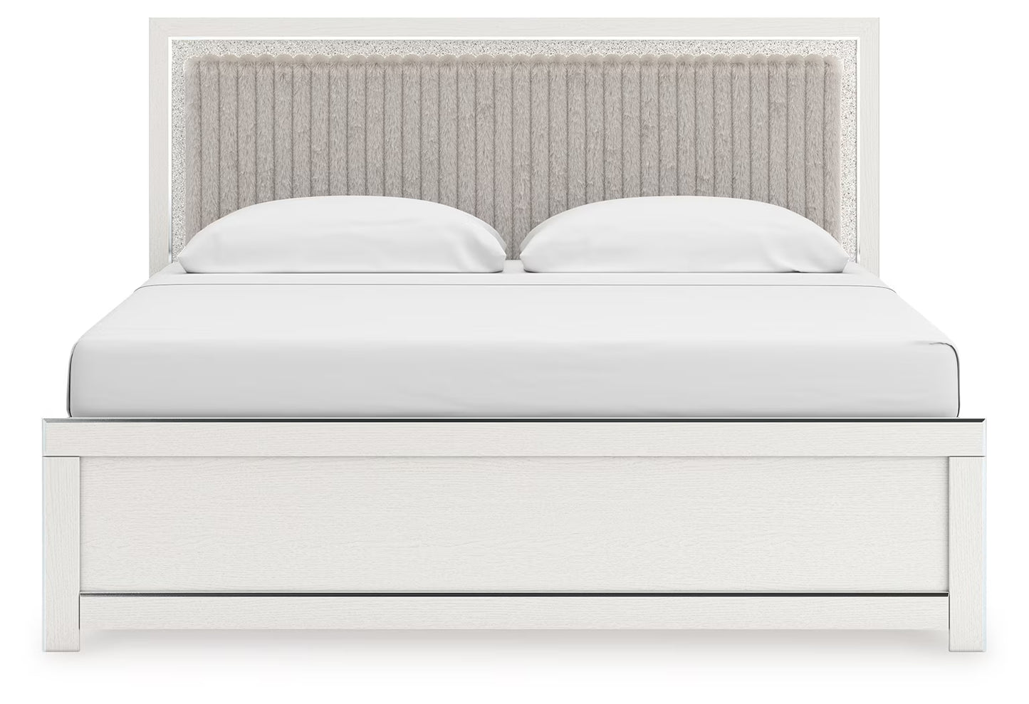 Zuraleus - King Upholstered Panel Bed - White