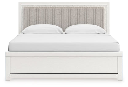 Zuraleus - King Upholstered Panel Bed - White