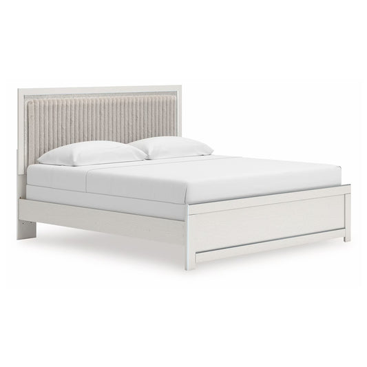 Zuraleus - King Upholstered Panel Bed - White