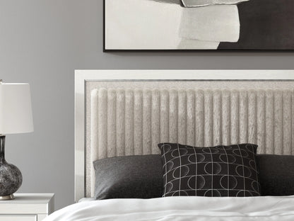 Zuraleus - Queen Upholstered Panel Platform Storage Bed - White