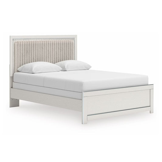 Zuraleus - Queen Upholstered Panel Bed - White