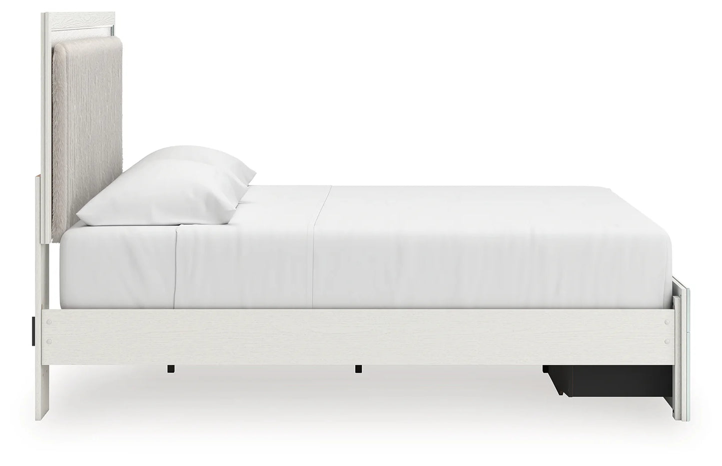 Zuraleus - King Upholstered Panel Platform Storage Bed - White