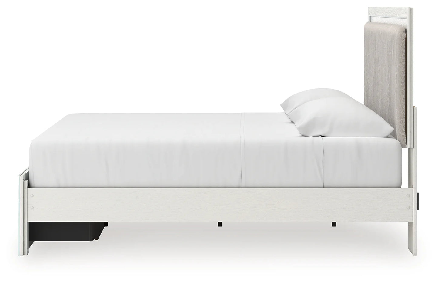 Zuraleus - King Upholstered Panel Platform Storage Bed - White