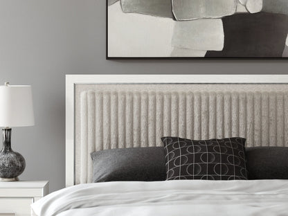 Zuraleus - King Upholstered Panel Platform Storage Bed - White